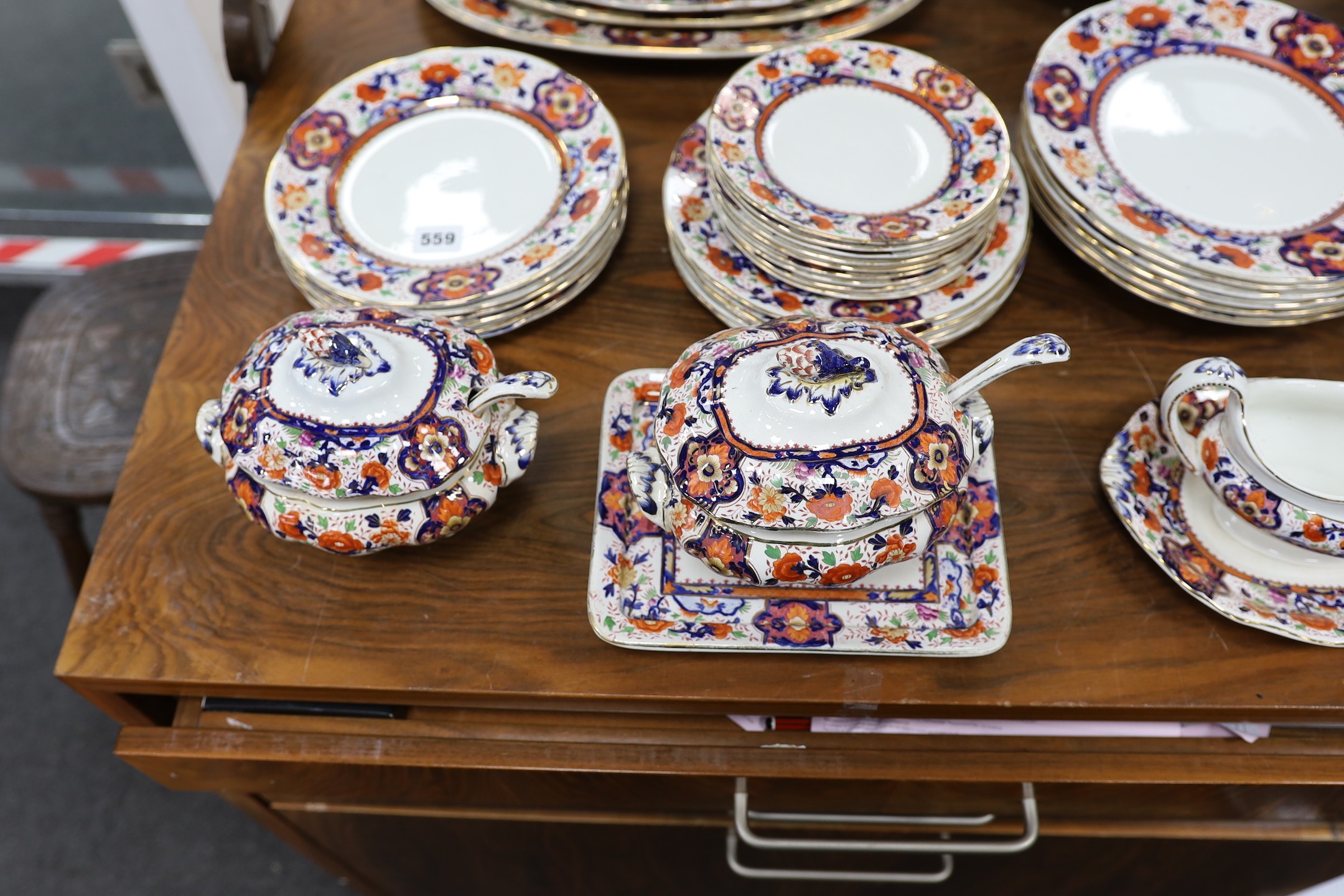 A Booths Imari-pattern dinner service